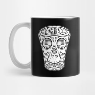 Long Black Skull Mug